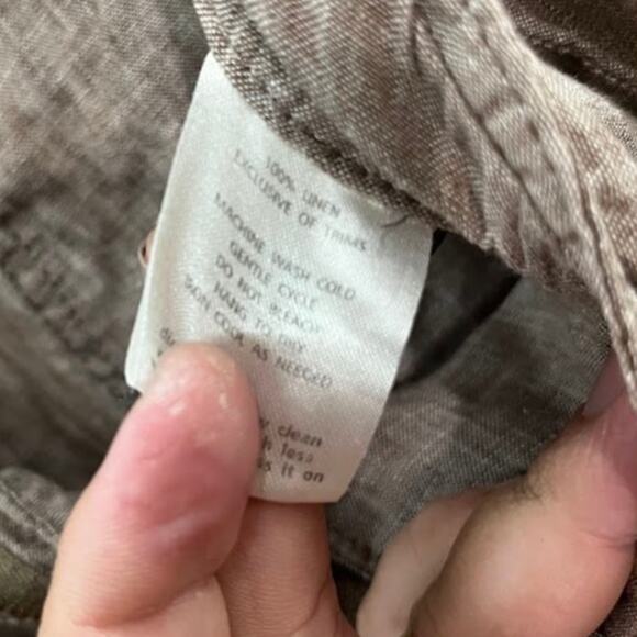 HornyToad Tan Linen Pants Size 12 - Picture 4 of 7